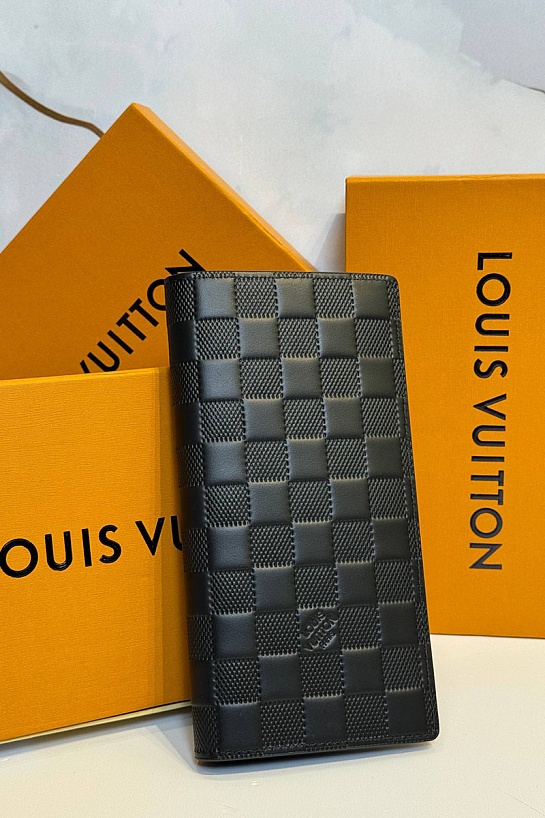 Кожаный бумажник Louis Vuitton Brazza premium 10x19x2 см