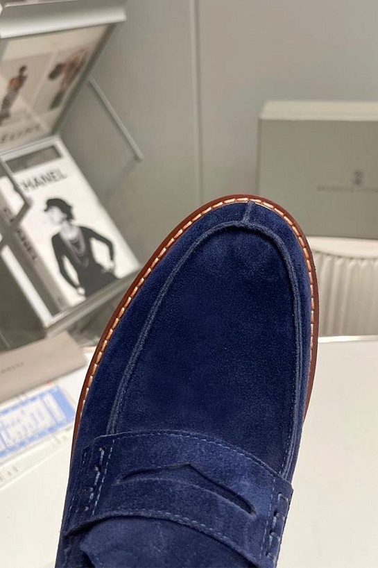Замшевые лоферы Brunello Cucinelli unlined - Navy
