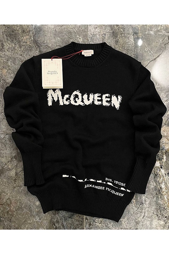 Мужской чёрный свитер Alexander McQueen