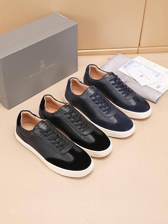 Комбинированные кроссовки Brunello Cucinelli low-top - Navy