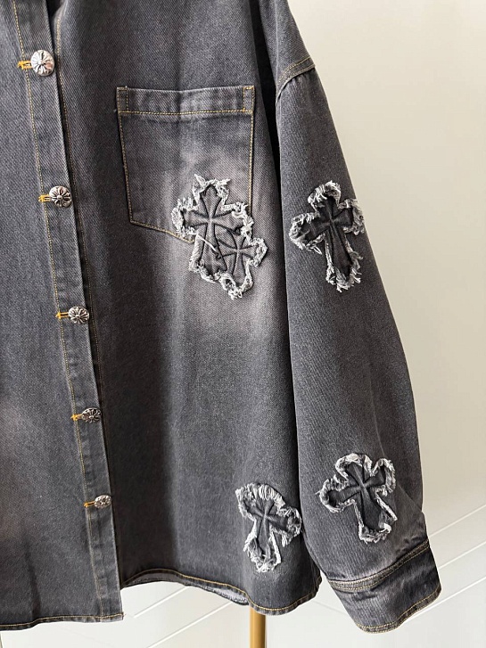 Женская джинсовая куртка Chrome Hearts premium