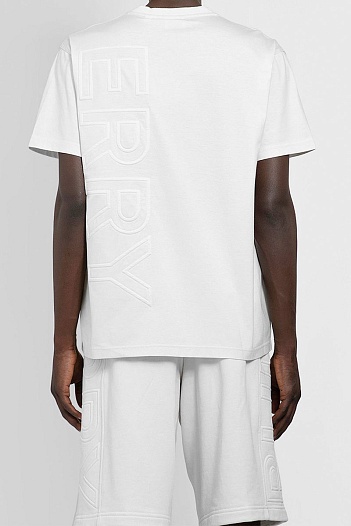 Белая оверсайз футболка Burberry logo-embossed   