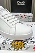 Кожаные кроссовки белого цвета Dolce & Gabbana Portofino