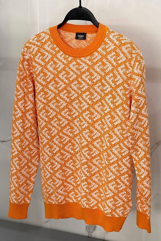 Мужской джемпер Fendi Jacquard FF - Orange
