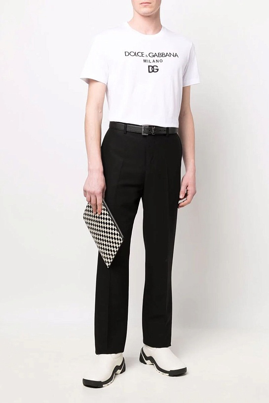 Белая футболка Dolce&Gabbana Milano logo-embroidered