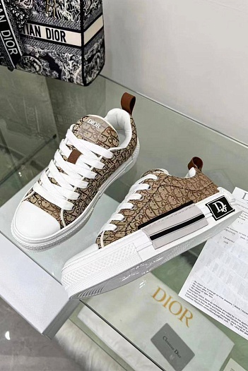Женские кроссовки Dior Oblique B23 low-top - Brown   