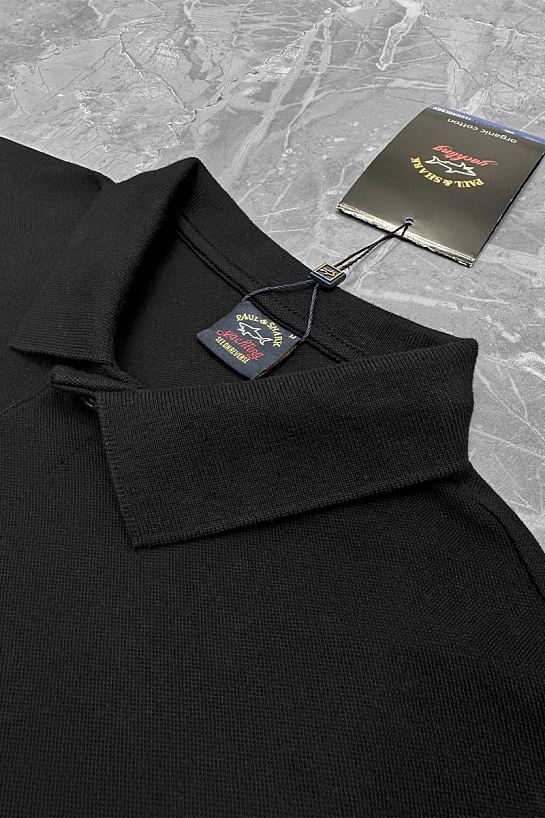Чёрное поло Paul & Shark logo-embroidered