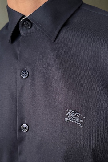 Мужская рубашка Burberry logo-embroidered - Navy   
