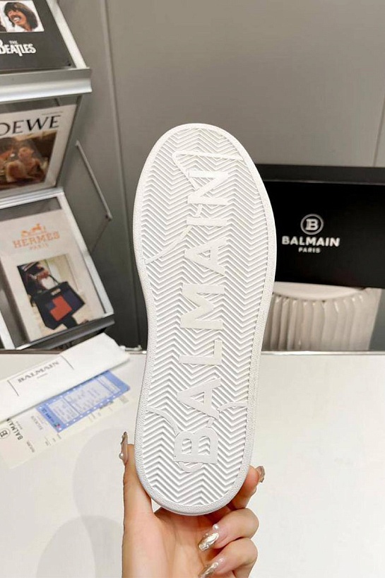 Мужские кожаные кроссовки Balmain B-Court