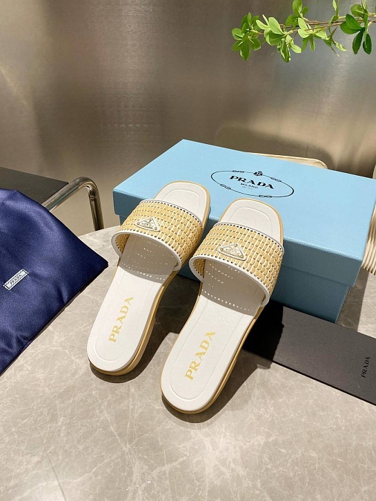 Женские шлёпанцы Prada Premium - White