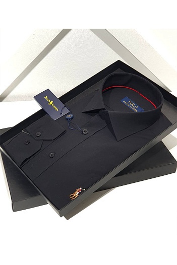 Мужская чёрная рубашка Polo Ralph Lauren   