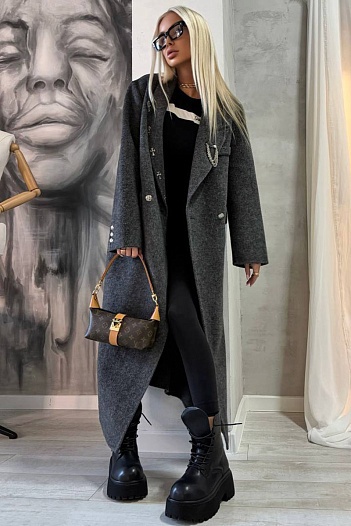Женское шерстяное пальто Chrome Hearts premium   
