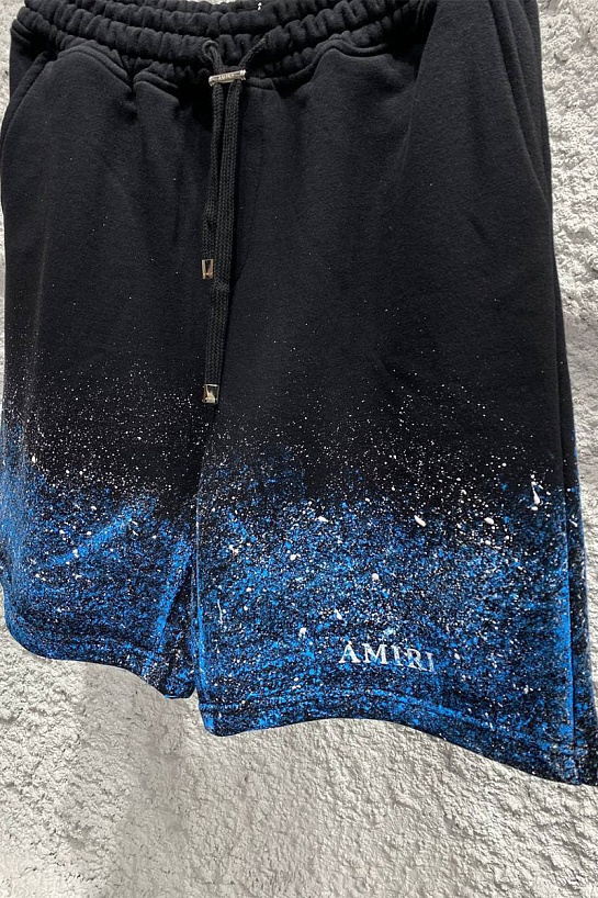 Мужские чёрные шорты Amiri paint splatter