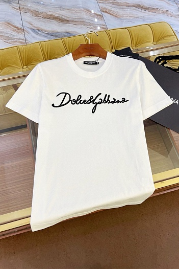 Мужская белая футболка Dolce & Gabbana Premium   