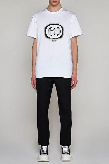 Футболка белого цвета Gucci Interlocking G   