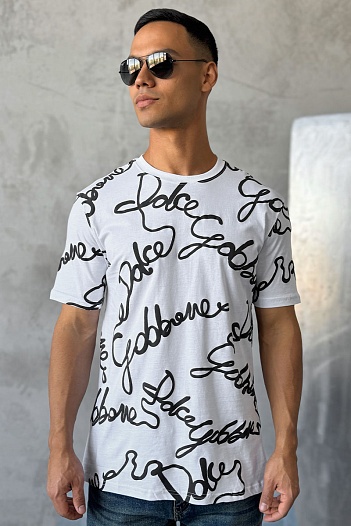 Мужская белая футболка Dolce&Gabbana   