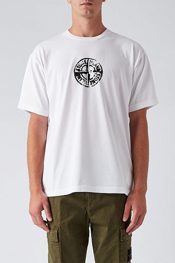 Мужская футболка Stone Island compass-print - White   