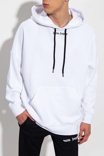 Белое оверсайз худи Palm Angels Classic logo-print   
