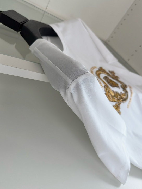 Белая футболка Versace Coupe Blason embroidered