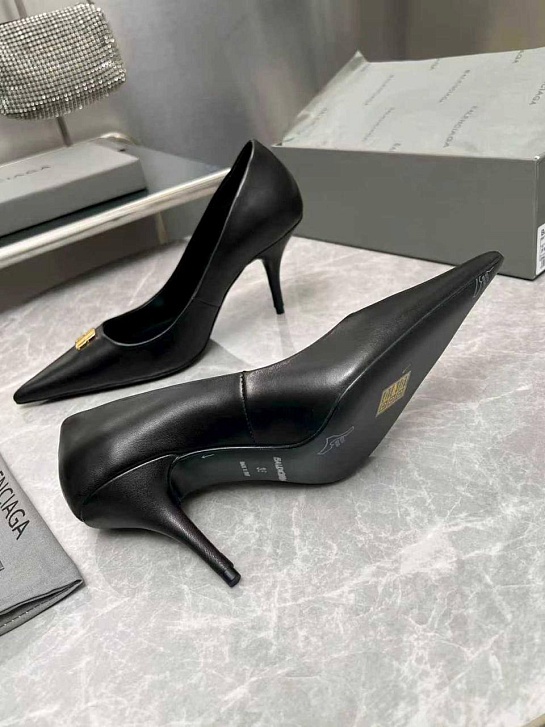 Женские кожаные туфли на каблуке Balenciaga premium