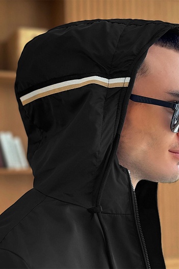 Мужская ветровка чёрного цвета Hugo Boss   