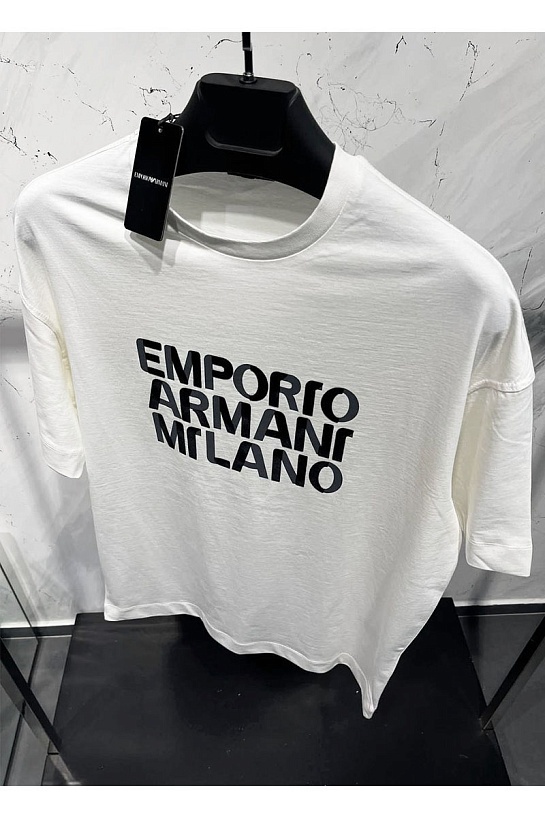 Белая футболка Emporio Armani Milano Pima