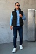 Мужской чёрный жилет Hugo Boss logo-patch