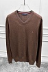 Мужской джемпер Tommy Hilfiger logo-embroidered - Brown