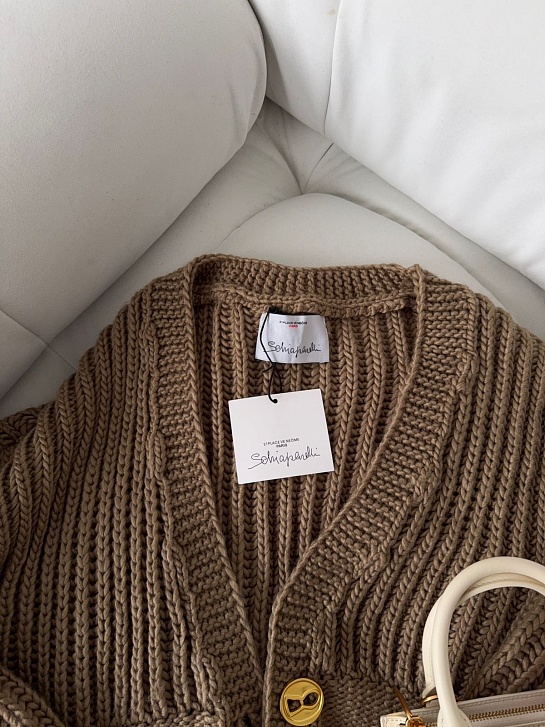 Женский кардиган Schiaparelli бежевого цвета