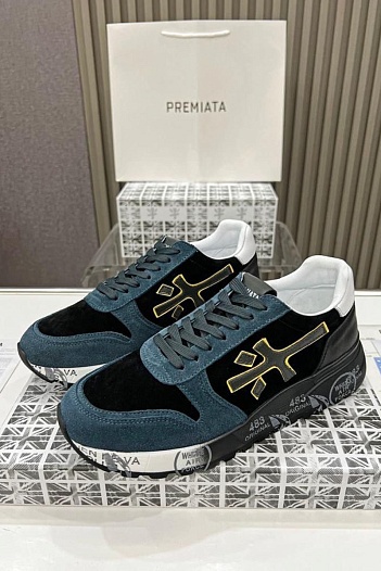 Замшевые кроссовки Premiata Mick - Black / Blue   