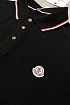 Мужское поло чёрного цвета Moncler logo-patch