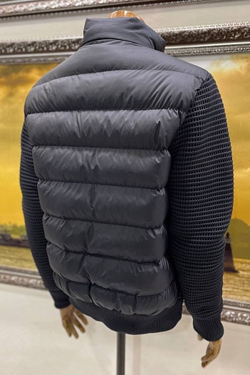 Тёмно-синяя куртка Tommy Hilfiger с вязаными рукавами   