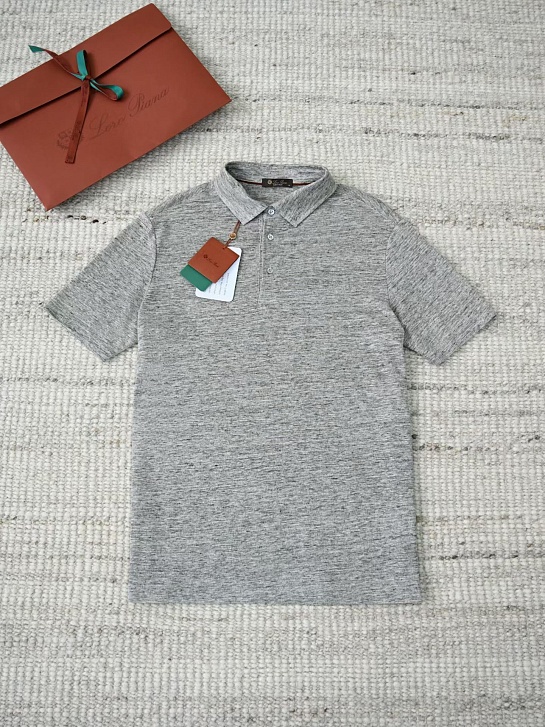 Мужское серое поло Loro Piana premium