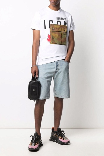 Мужская футболка Dsquared2 Camo Pocket - White   