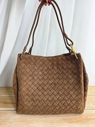 Замшевая сумка Bottega Veneta 35x24 см - Brown   