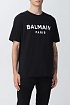 Футболка чёрного цвета Balmain Paris logo-print