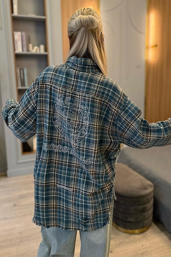 Женская рубашка в клетку Chrome Hearts