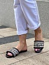 Женские шлепанцы Dior Dway Slide Embroidered Cotton
