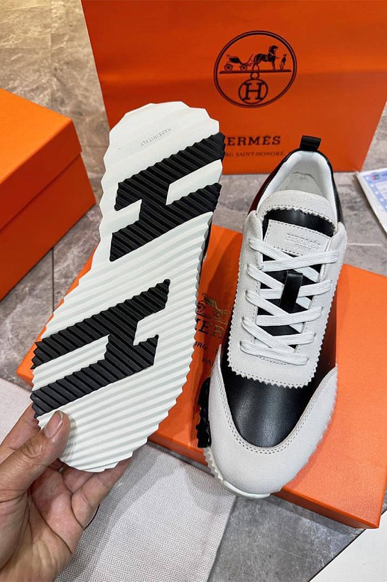 Мужские кроссовки Hermes Bouncing - White / Black