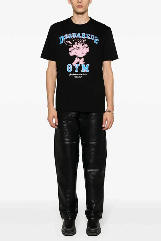 Мужская чёрная футболка Dsquared2 GYM