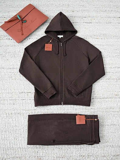 Коричневая кофта на молнии Loro Piana premium   