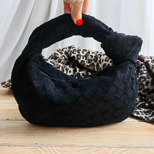 Женская замшевая сумка  Bottega Veneta Jodie Teen Intrecciato 35x23 см (5 расцветок)   