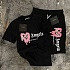 Мужская футболка Palm Angels Heart Sprayed Palm Beach - Black