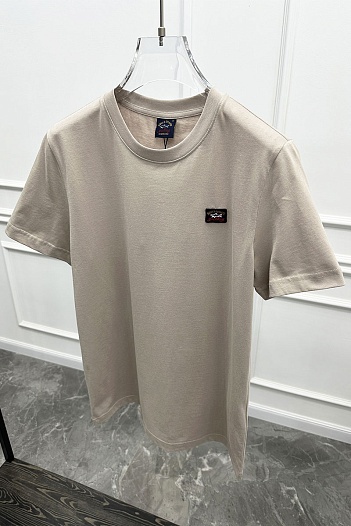 Футболка светло-бежевого цвета Paul & Shark logo-patch   