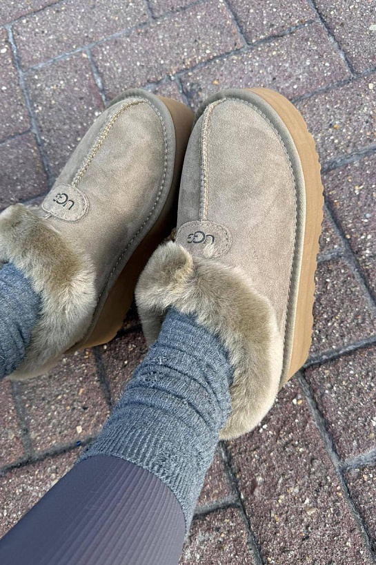 Женские ботинки с мехом UGG Mate Revival - Grey