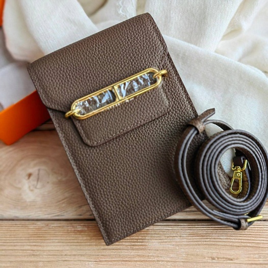 Кожаная сумка Hermes Helol 18x12 см   