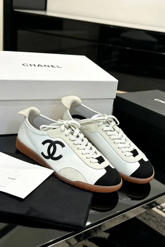 Женские кожаные кроссовки Chanel premium