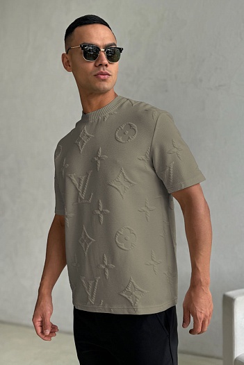 Оверсайз футболка Louis Vuitton Embossed Monogram - Beige   