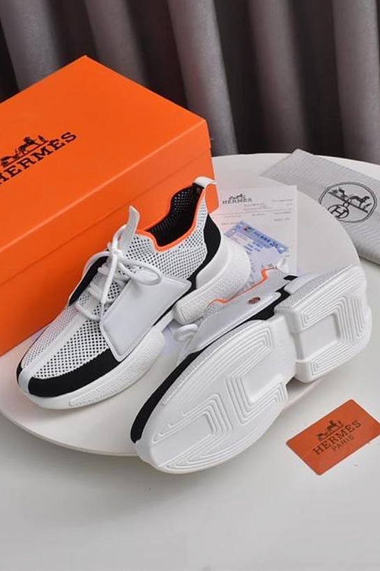 Мужские текстильные кроссовки Hermes Expert - White