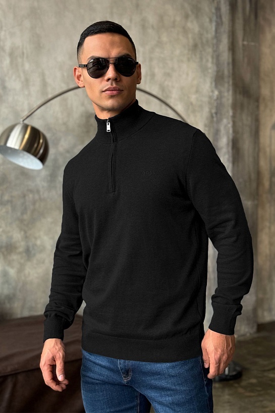 Мужской джемпер Hugo Boss чёрного цвета